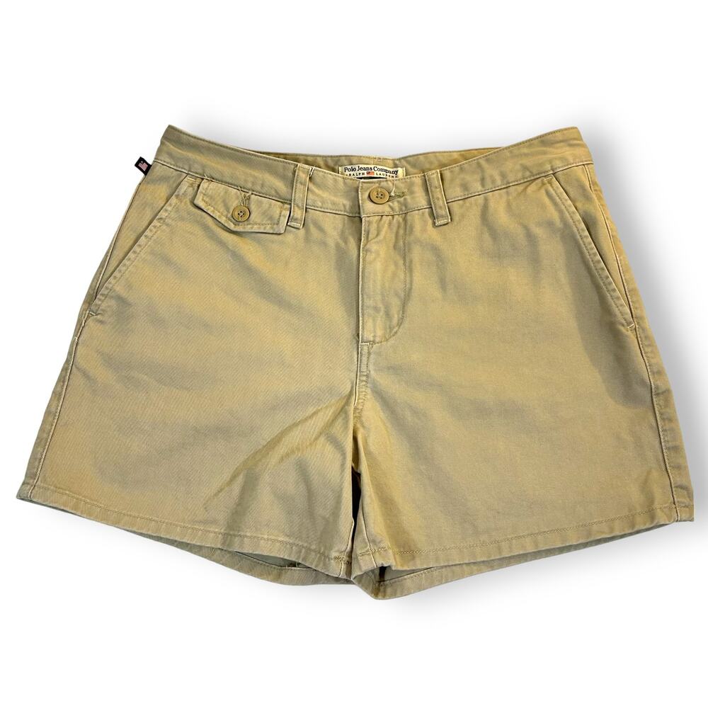 Polo Jeans Company Womens 8 Shorts Khaki Ralph Lauren Midrise 6.6" Inseam